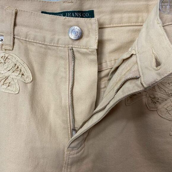 Lauren Jeans Co. By Ralph Lauren Lace Embellished Denim Jeans Size 8 - Picture 4 of 9